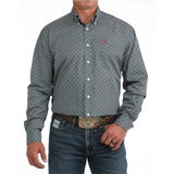 Blue Print long sleeve button down cinch, chest pocket 