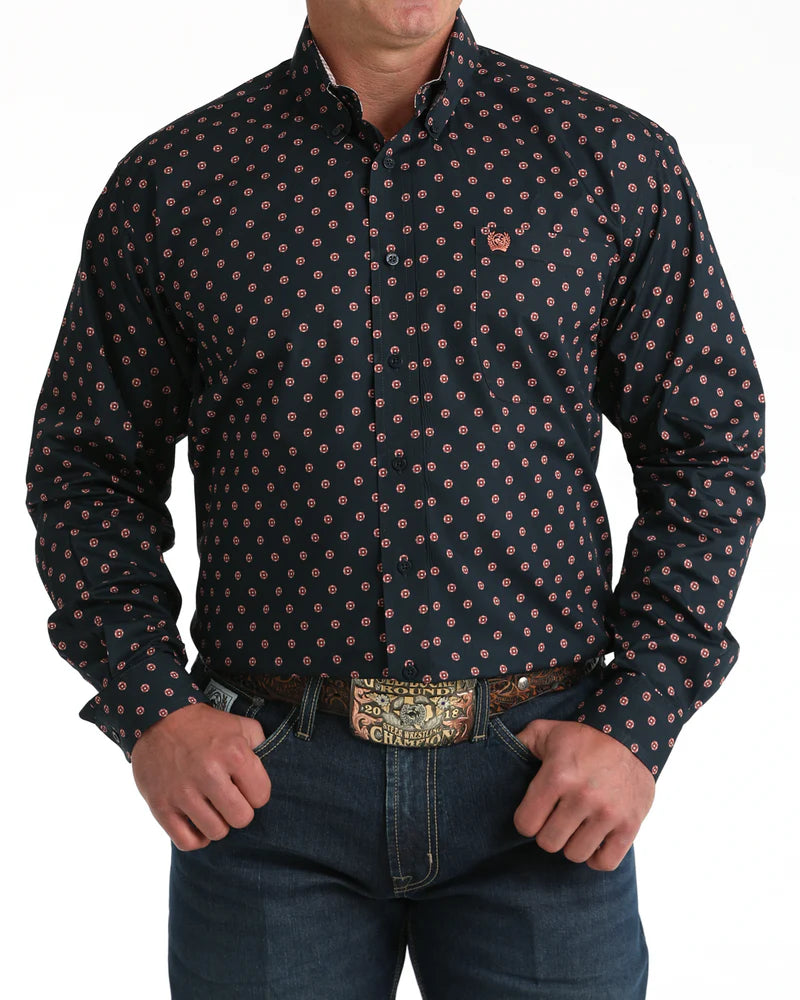 Multi Paisley Print Button Long Sleeve Shirt 