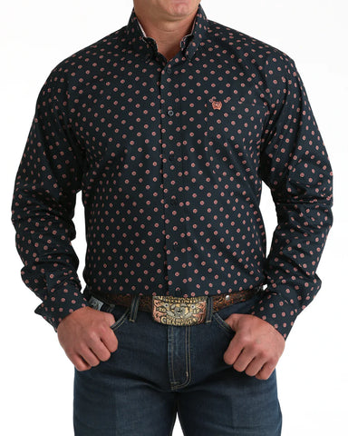 Multi Paisley Print Button Long Sleeve Shirt 