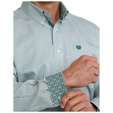 Cinch Men's Multi Stripe Printed Button Down Long Sleeve- Close-Up