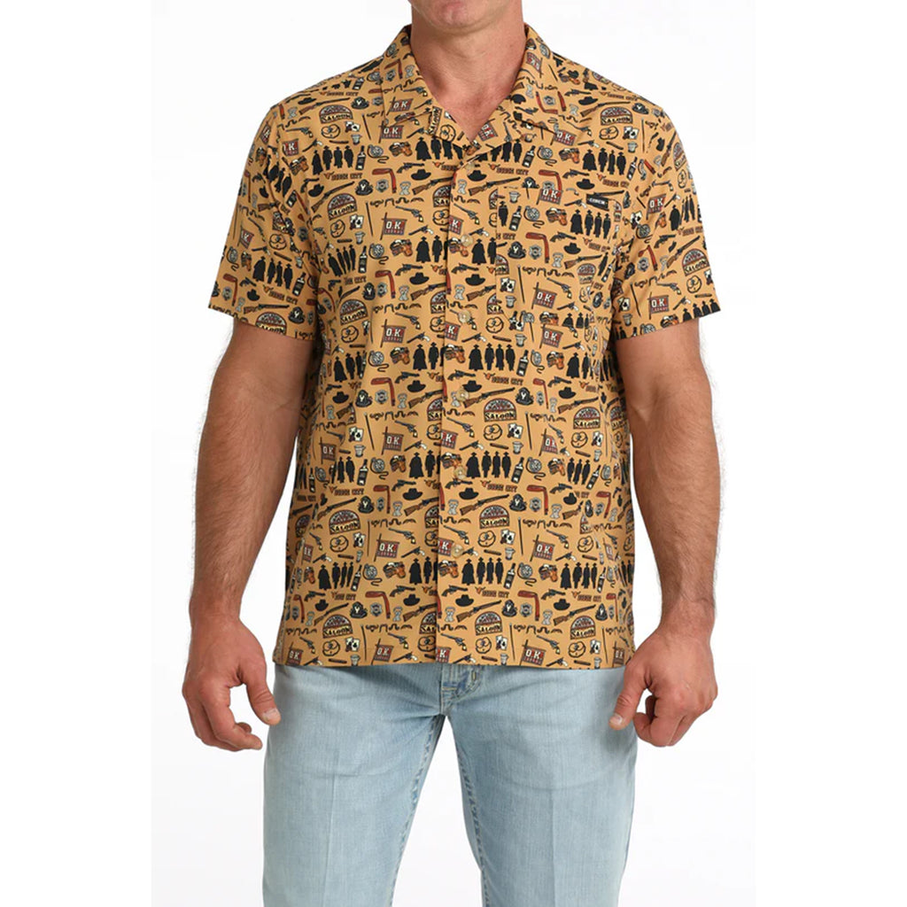 O.k. Corral Print button down short sleeve 