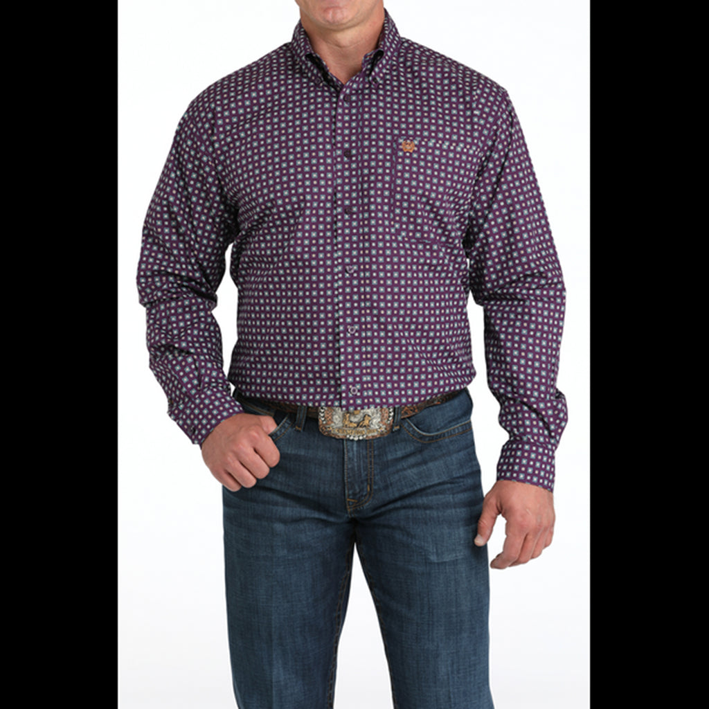 Button Down, Purple Geometric print, Cinch, Classic Fit 