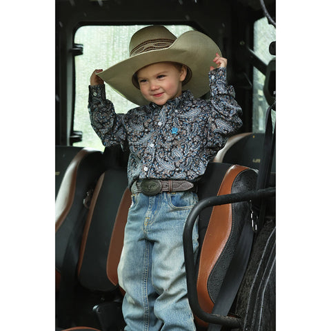 Multi Paisley Long Sleeve, left chest pocket button down 