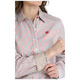 Cinch Women's Long Sleeve Button Up Tencel Western Shirt- Close-Up