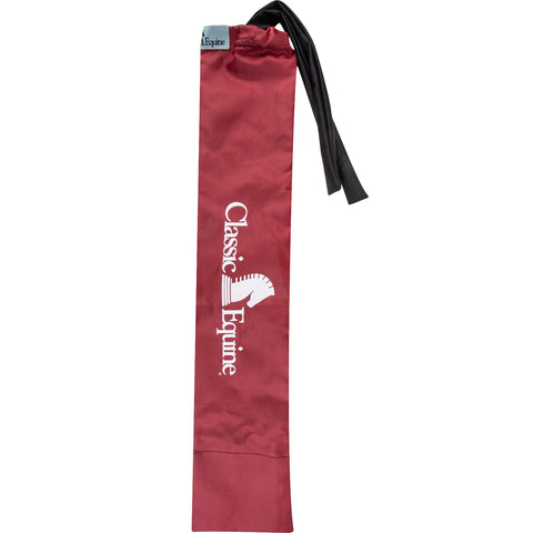 Red tail bag with white classic equine logo.