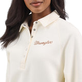 half snap pull over with collar, wrangler on left chest 
