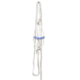 White braid halter with white and blue beaded nose band and ten foot lead.