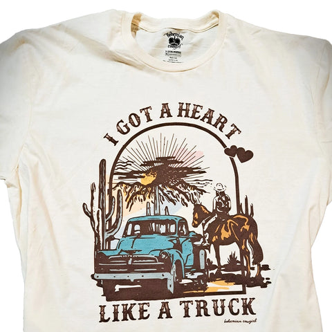 Bohemian Cowgirl Heart Like a Truck Tee