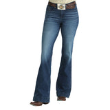 mid rise, dark stone wash, Trouser jean 