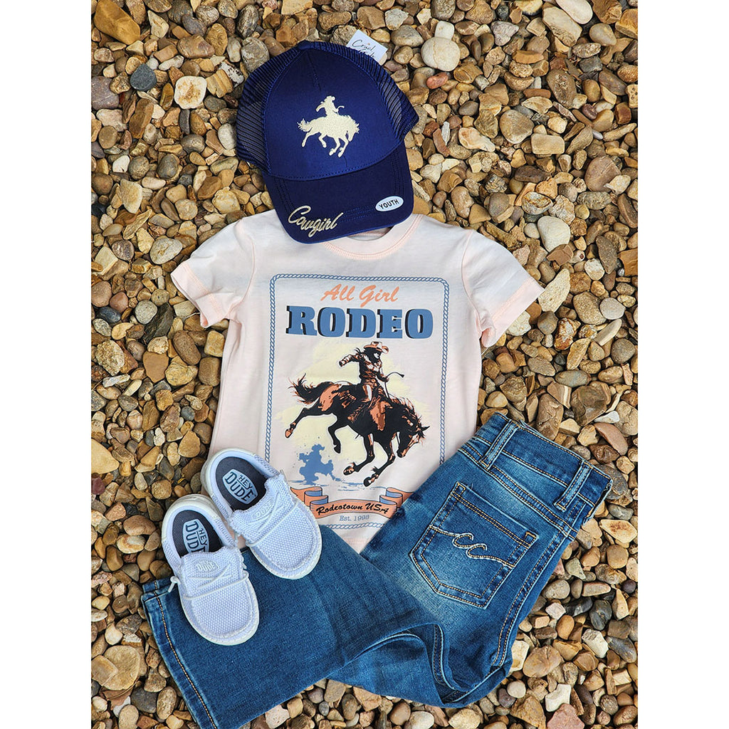 All Girl Rodeo Tee, Crew neck, short sleeve 