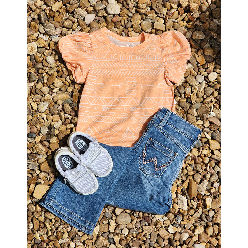 Coral Puff shoulder aztec tee, Cruel Girl 