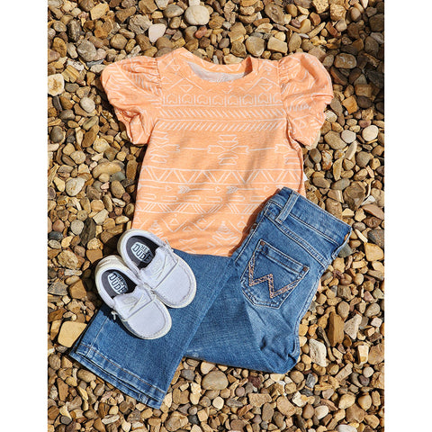 Coral Puff shoulder aztec tee, Cruel Girl 