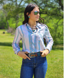 Long Sleeve Lilac Button Down with Pearl Snaps 