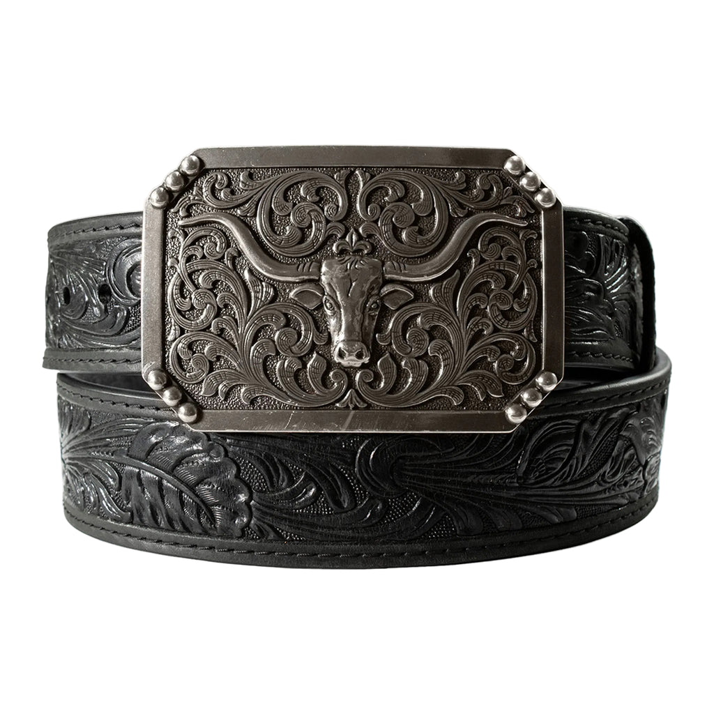 Men's 3D Western Black Belt 