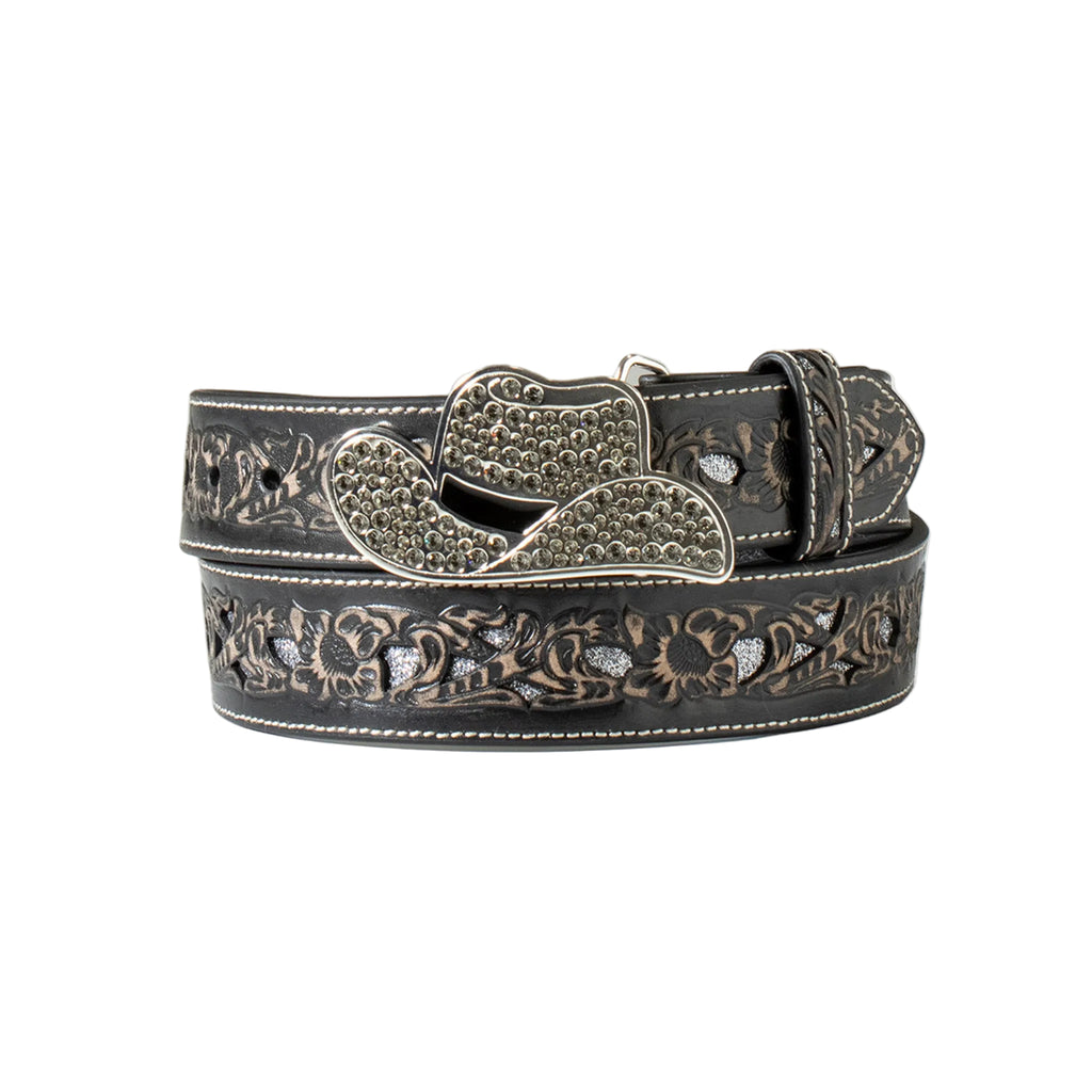 Angel Ranch Floral Filigree Glitter Underlay Black