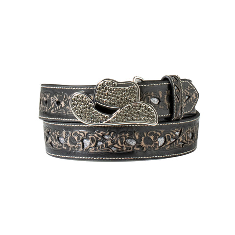 Angel Ranch Floral Filigree Glitter Underlay Black