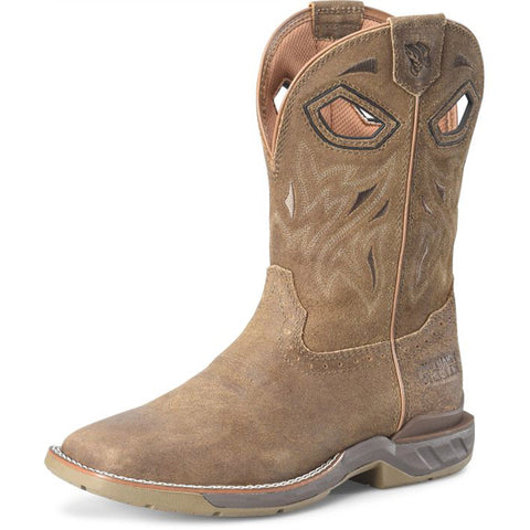 Front and side view of Men's Taupe Roughout Phantom Rider Boots