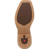 Outsole of the blue shyloh cutter toe boot. 