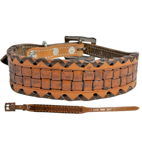 Showman Basket Weave Dog Collar