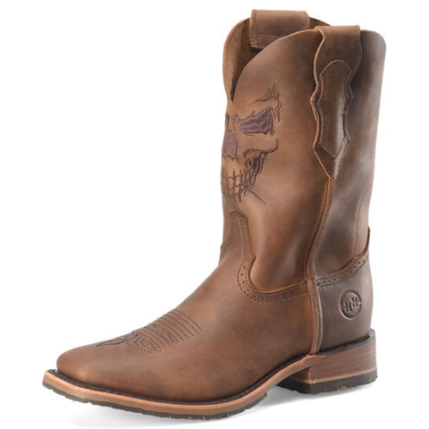 Double H Men's Conceal Carry Brown Skull Boots
