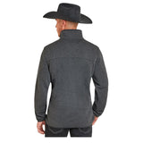 Panhandle Slim Men’s Melange Henley Pullover – Black Back View