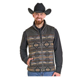 Powder River Men's Muli-Media Aztec Vest in Dark Brown