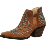 Golden Brown Turquoise Stitched Western Fashion Bootie
