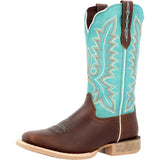 Bay Brown Artic Blue Square Toe Western Boot