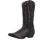 Women's polished 13" solid black western boot