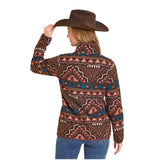 Back View of Chocolate Aztec Berber Pullover