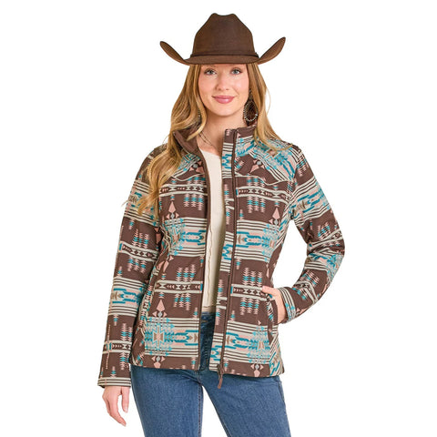 Women's Brown Aztec Printed Rodeo Jacket