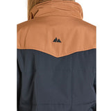 Panhandle Women's Puffer Jacket In Black & Brown Two Tone Color Back Yoke View With Logo