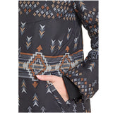 Women's Aztec Hooded Puffer Jacket Pocket View