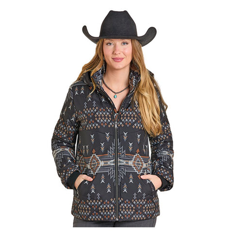 Women's Aztec Hooded Puffer Jacket