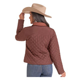 Panhandle Slim women's Reversible Quilted Jacket-Brown Back View