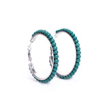 West and Company Silver & Turquoise Hoop Earrrings