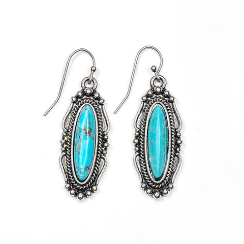 West and Company Turquoise Oblong Earrings