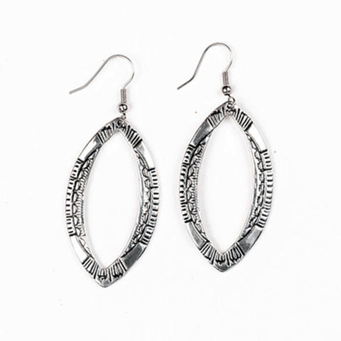 West and Company Burnished Silver Diamond Shaped Earrings