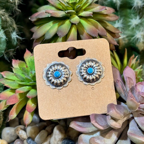 "Chloe" Single Stone Concho Studs