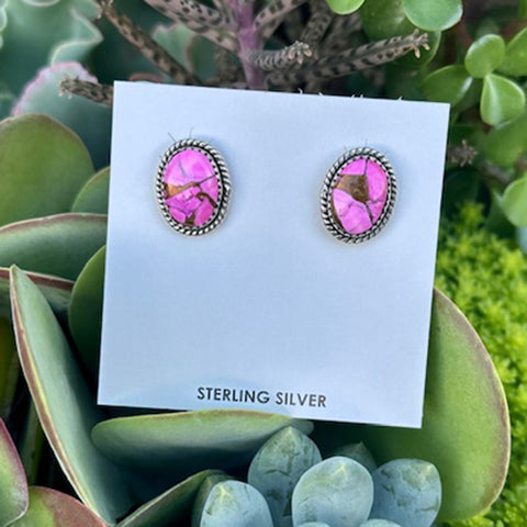 "Jules" Round Cotton Candy Studs