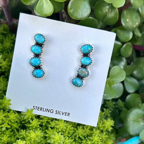 "Zevi" 4 Stone Kingman Earrings