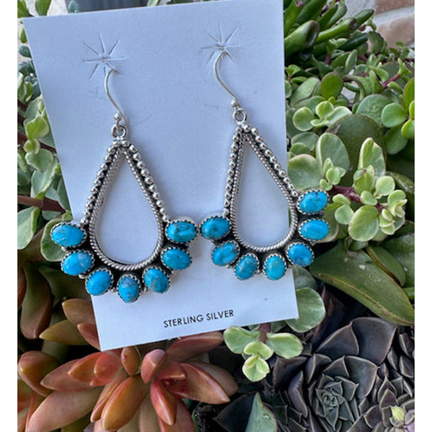 "Sylvie" 7 Stone Kingman Earrings