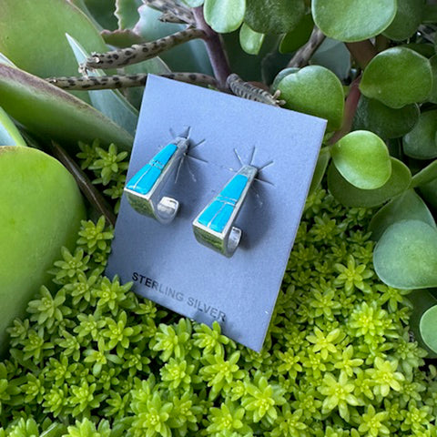 "Layne" Inlayed Kingman Earrings