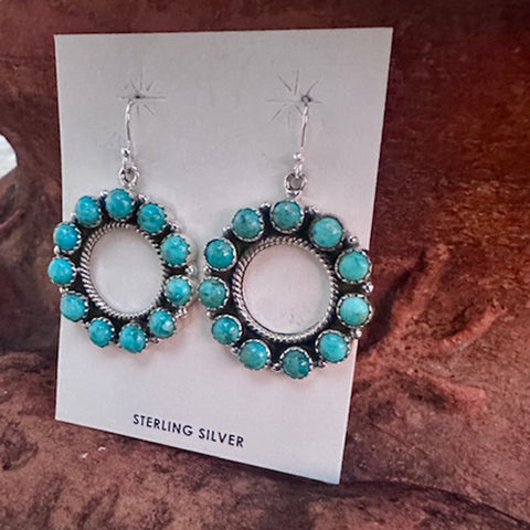 Turquoise Circle Dangles 