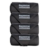 Four black Equisential bandages stacked on a white background