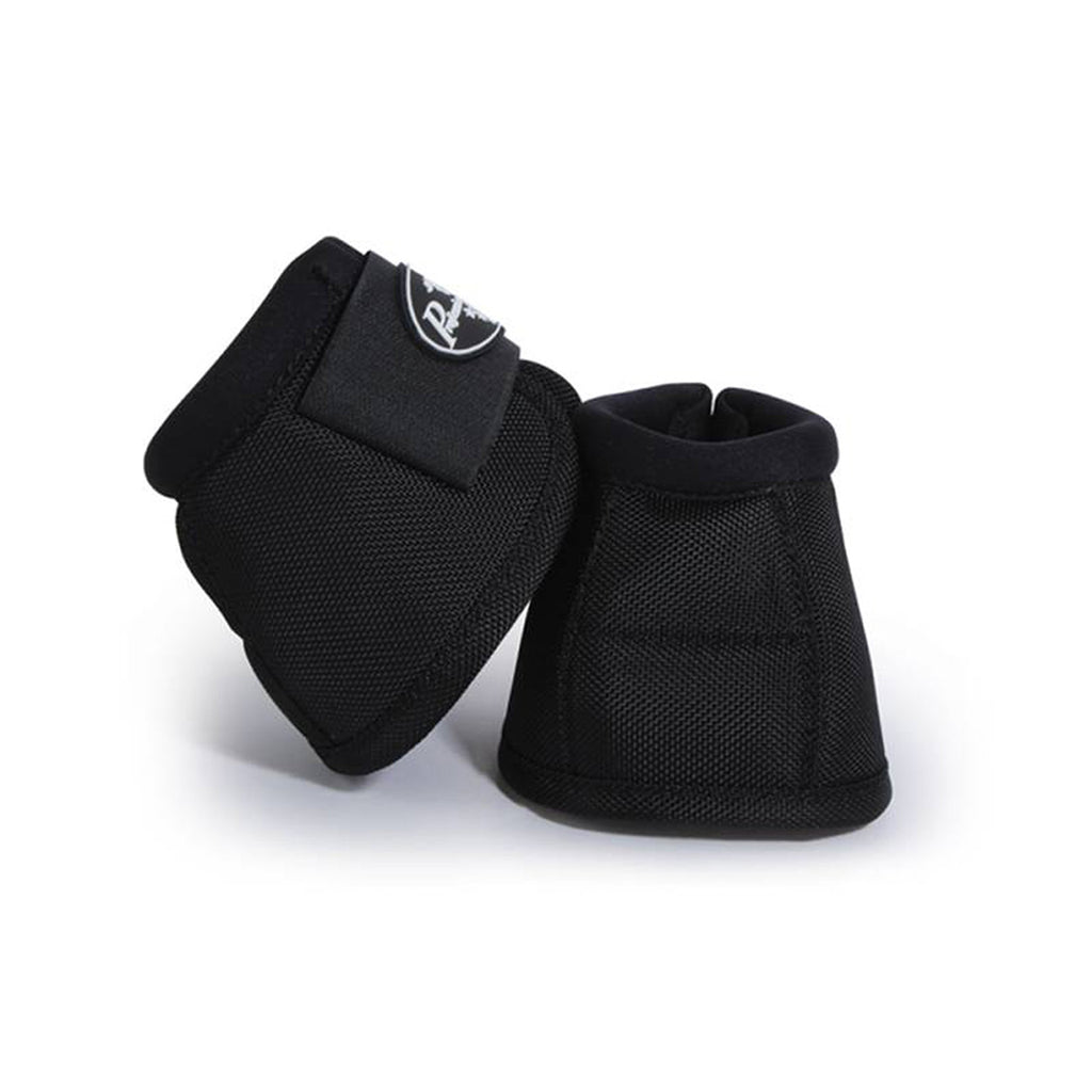Pair of Professional’s Choice Black Overreach Boots on a white background showing the front closure and protective design.