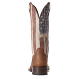 Back side view of Ariat Men's American Flag Ultra Square Toe Boots.