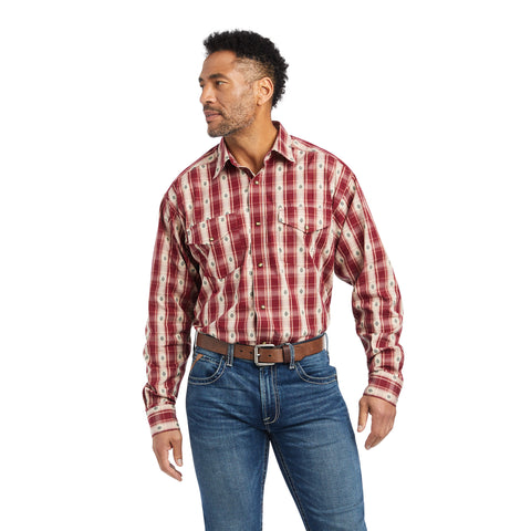 Red Striped Long Sleeve Snap Shirt