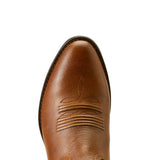 Toe view of the Ariat Women’s Heritage R Toe Western Boot showing the classic R toe shape and stitched leather detail.
