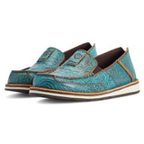 Women's Cruiser Brushed Turquoise Floral Embossed Shoes 